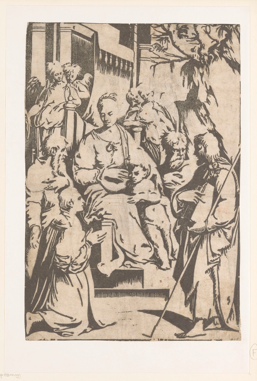 Maria mit Kind umgeben von Heiligen von Alessandro Gandini