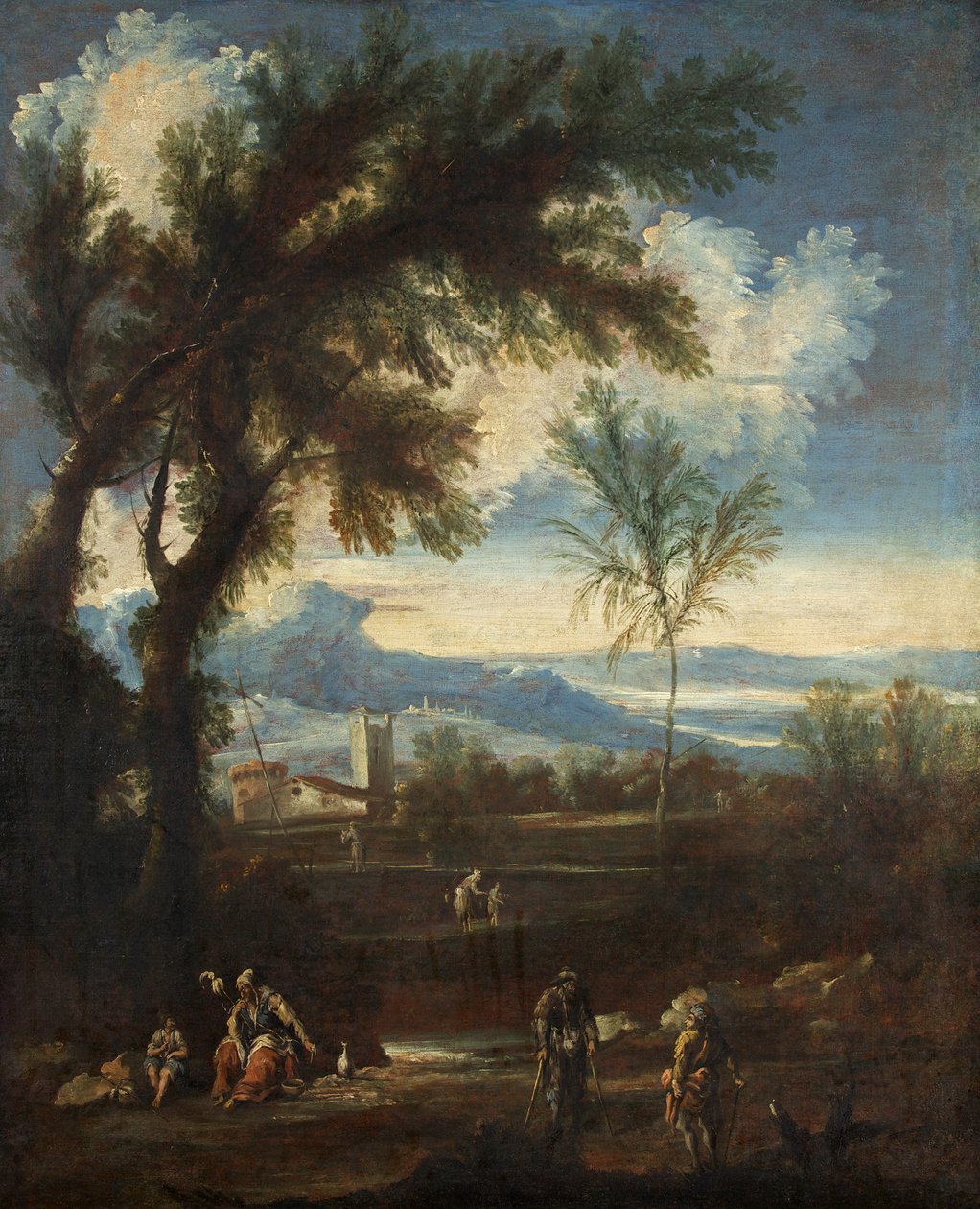 Landschaft mit Figuren, ca. 1710-40 von Alessandro Magnasco