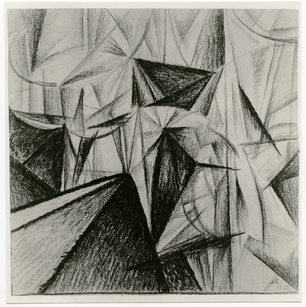 Rayonnistische Komposition (Rhythmische Komposition), 1915 von Alexander Bogomazov