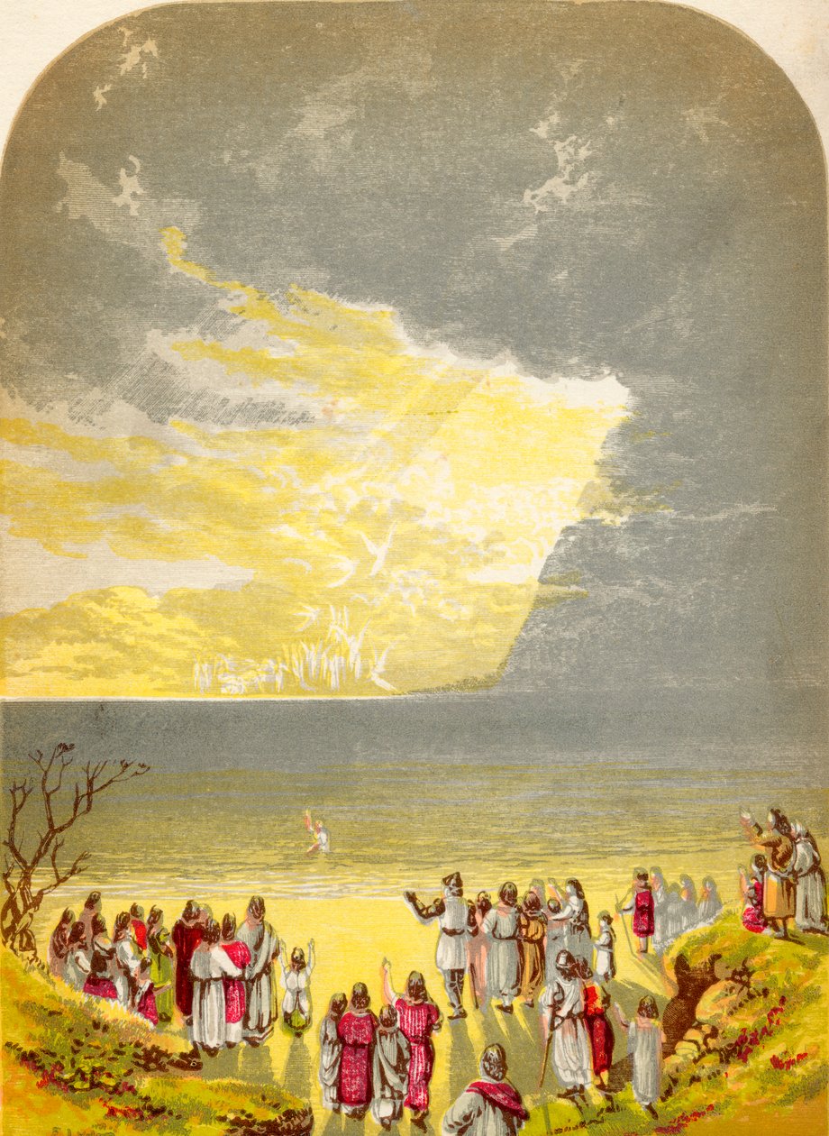 Christian überquert den Fluss, aus Die Pilgerreise von John Bunyan, veröffentlicht ca. 1880 von Alexander Francis Lydon