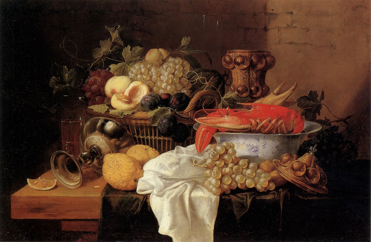 Früchtestillleben mit Hummer von Alexander Coosemans