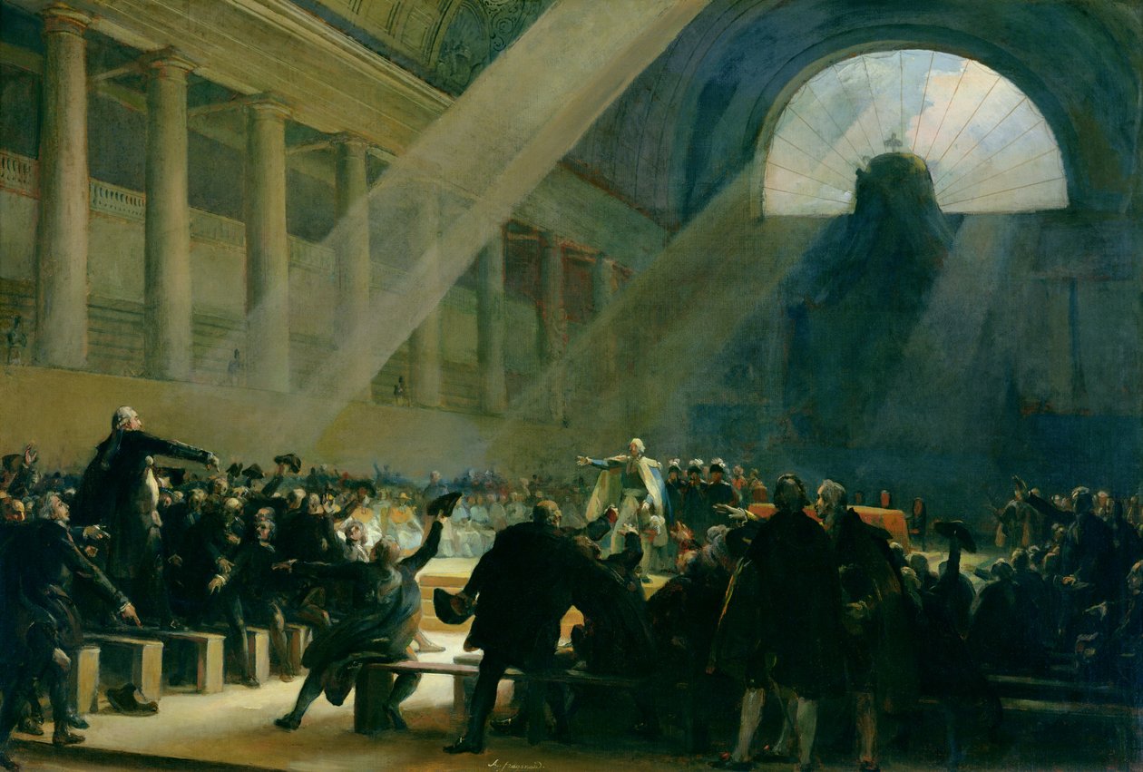 Mirabeau antwortet Dreux-Breze bei einer Nationalversammlung, 23. Juni 1789 von Alexandre Evariste Fragonard