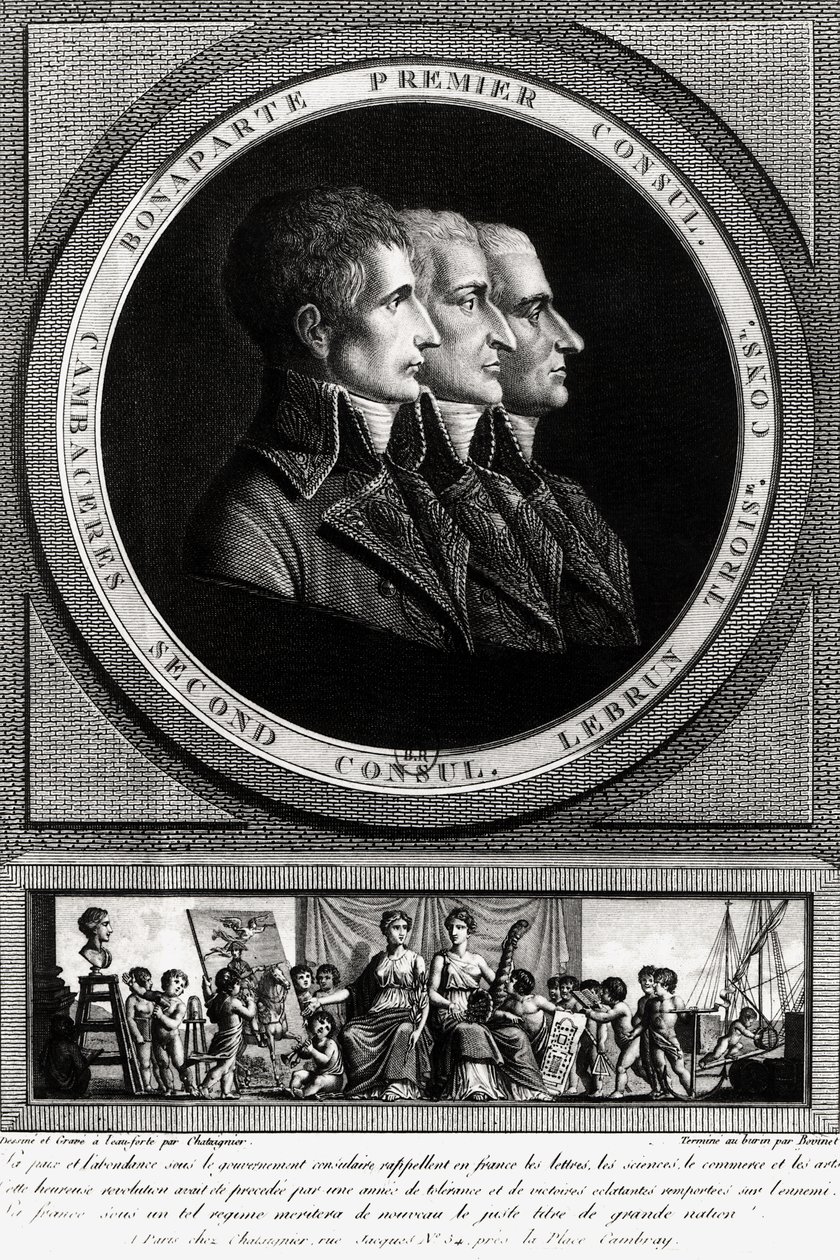 Porträt der drei Konsuln der Republik, vollendet von Edme Bovinet von Alexis Chataigner