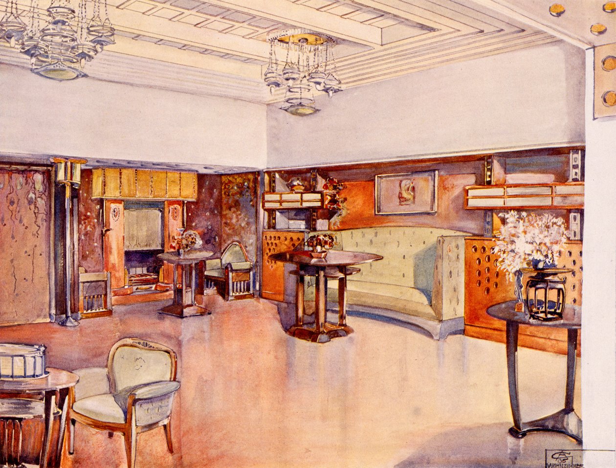 Wohnzimmer, 1905 von Alfred Grenander