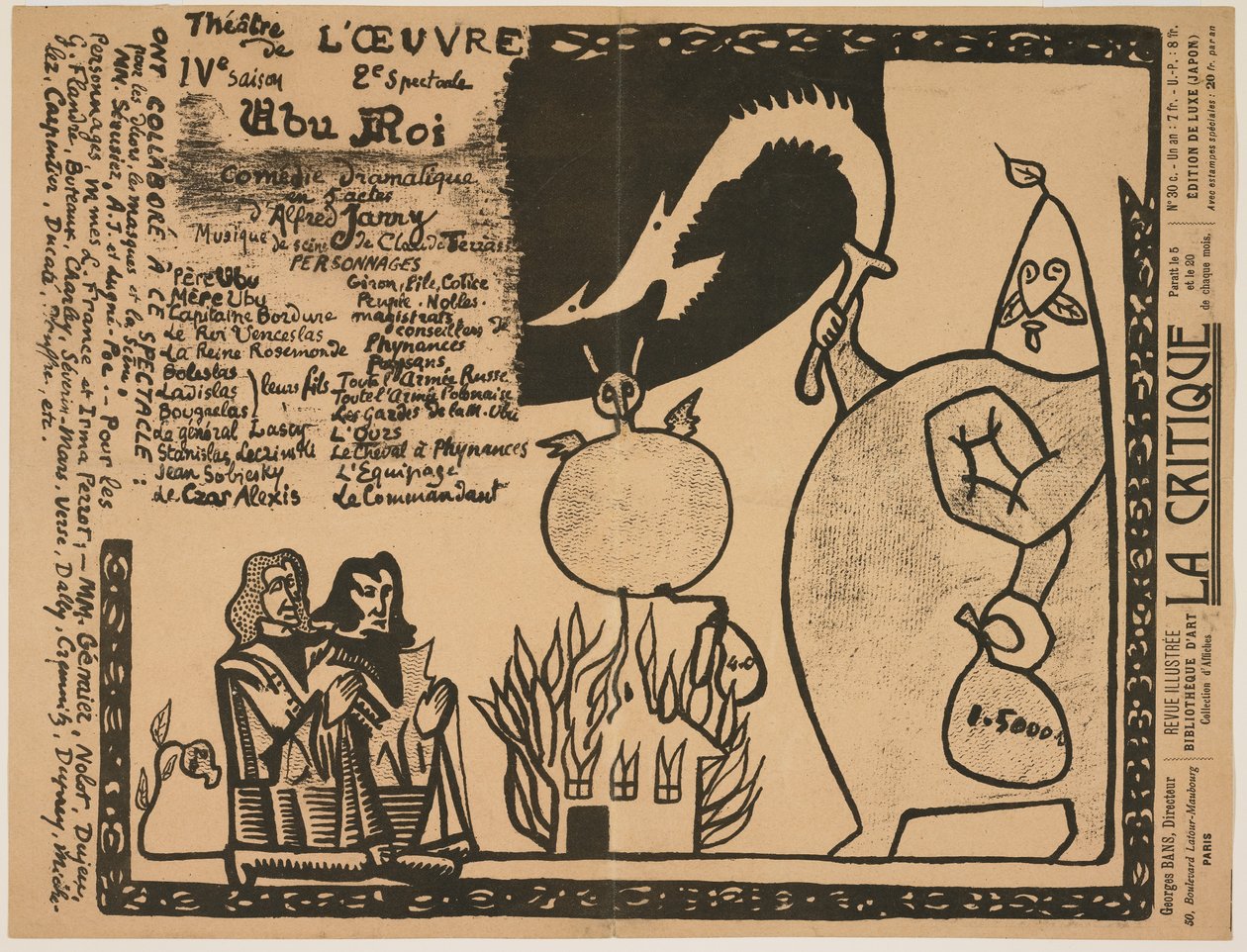 Programm für Ubu Roi, 1896 von Alfred Jarry