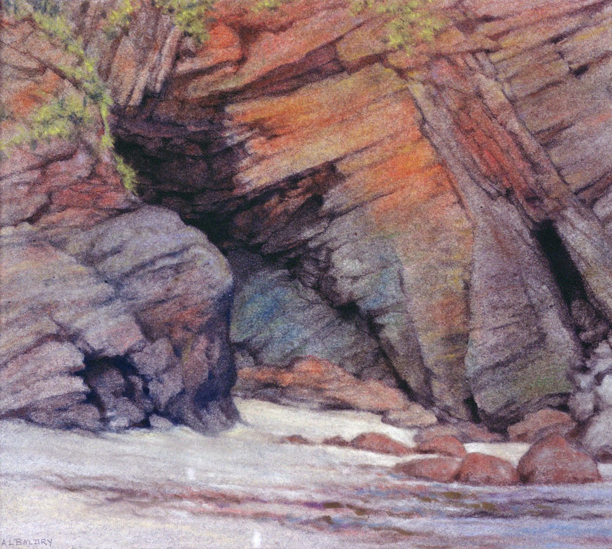 Felsen bei Cadgwith, Cornwall, 1924 von Alfred Lys Baldry