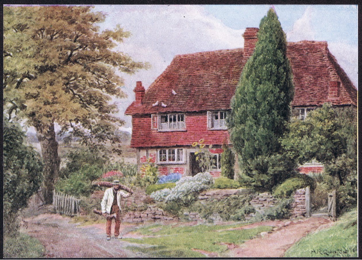 Tillington, bei Petworth, Sussex, aus The Cottages and the Village Life of Rural England, veröffentlicht von Dent & Sons Limited, 1912 von Alfred Robert Quinton