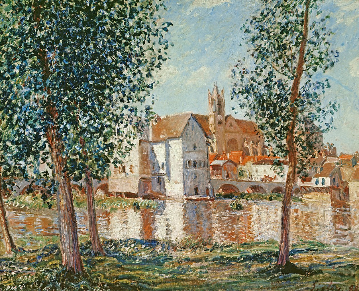 Der Loing bei Moret, Septembermorgen von Alfred Sisley