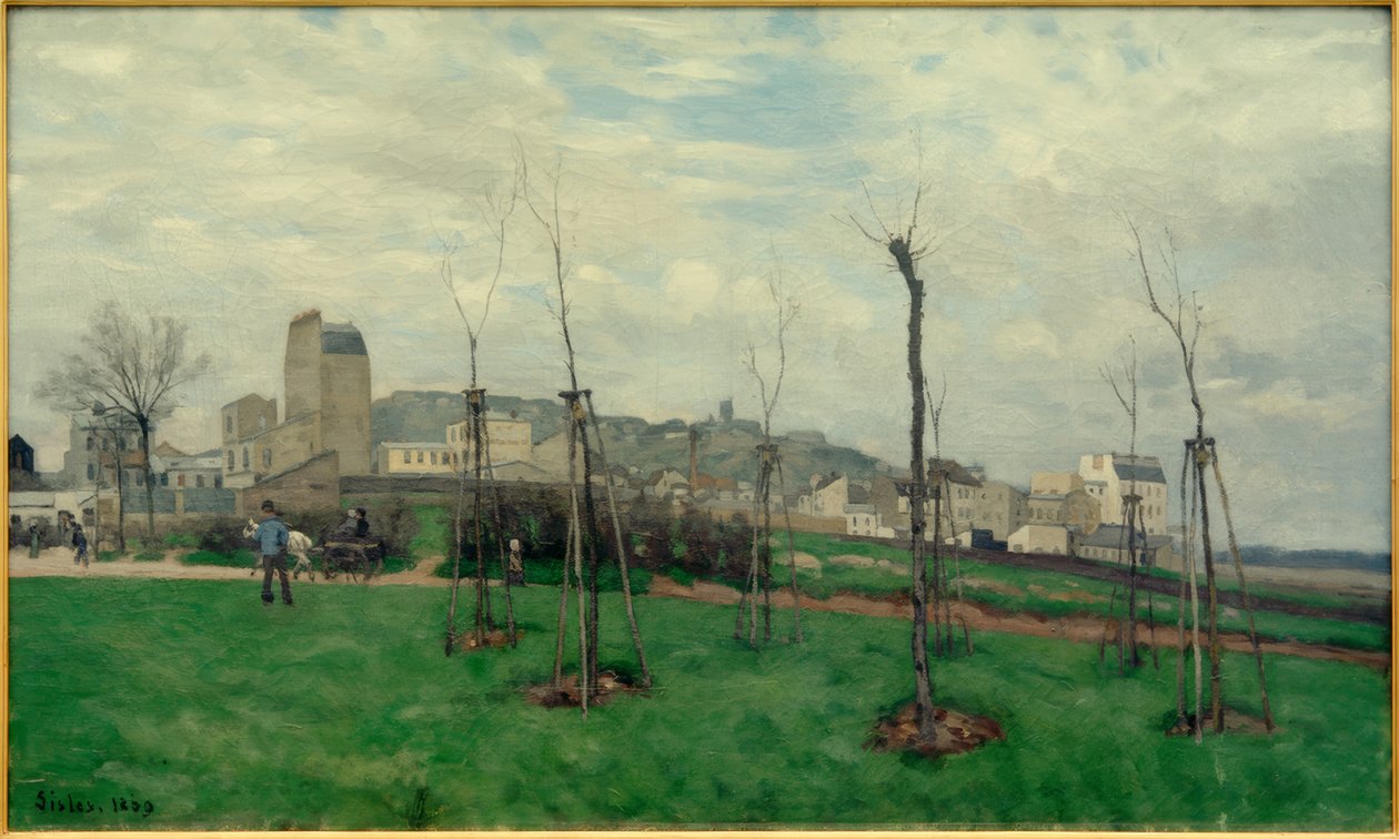 Blick auf Montmartre von der Cité des Fleurs in Batignolles von Alfred Sisley