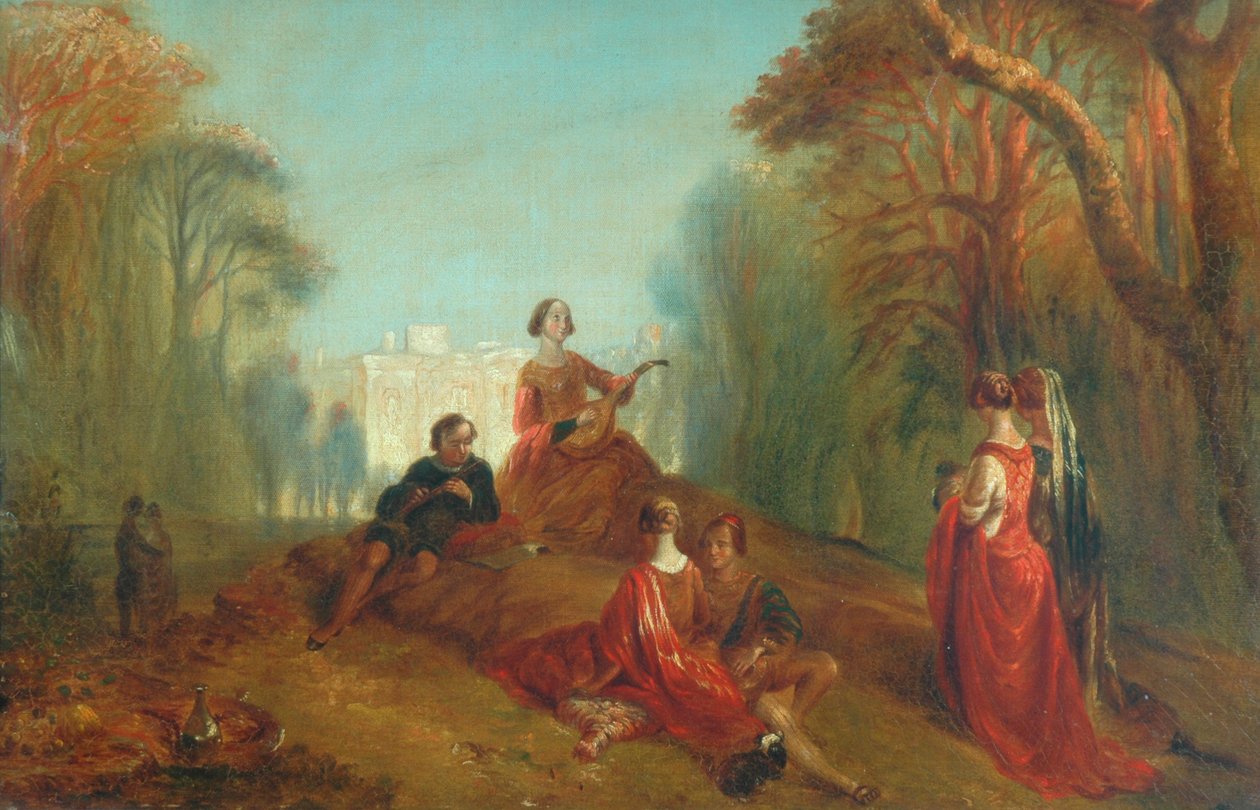 Figuren in einem Park von Alfred Woolmer