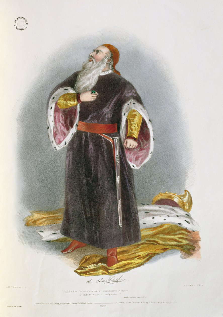 Luigi Lablache (1794-1858) als Faliero in Marino Faliero, aus 