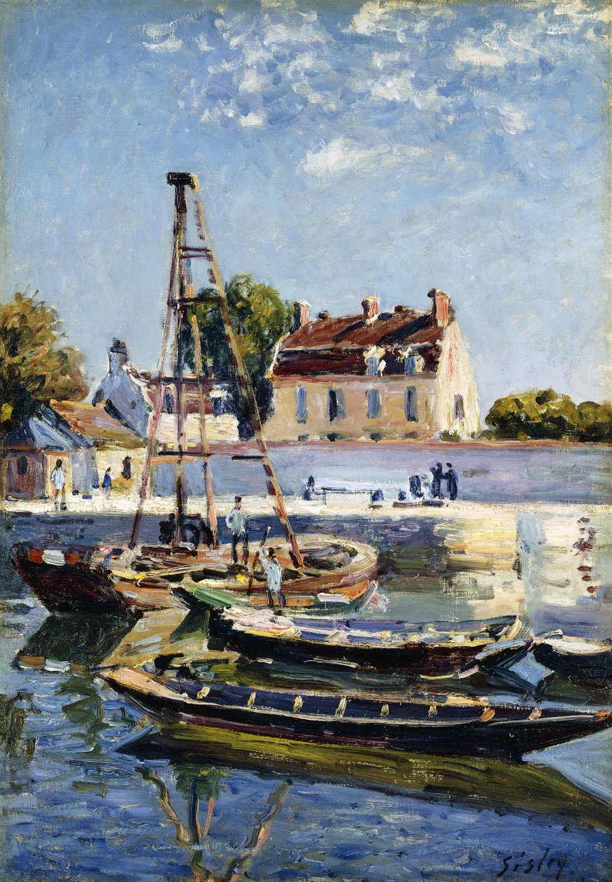 Lastkähne, 1885 von Alfred Sisley