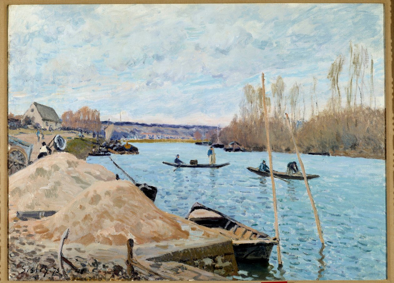 Die Seine in Port, Marly, Sandhaufen von Alfred Sisley