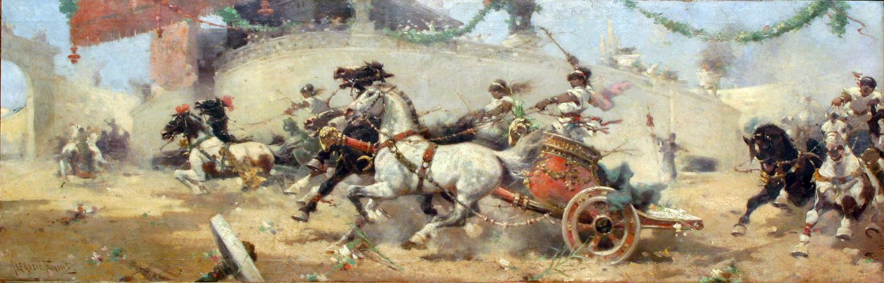 Das Wagenrennen im Circus Maximus von Alfredo Tominz
