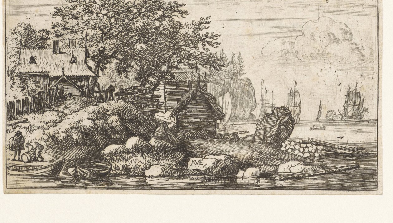 Flusslandschaft mit zwei Ruderbooten von Allaert van Everdingen