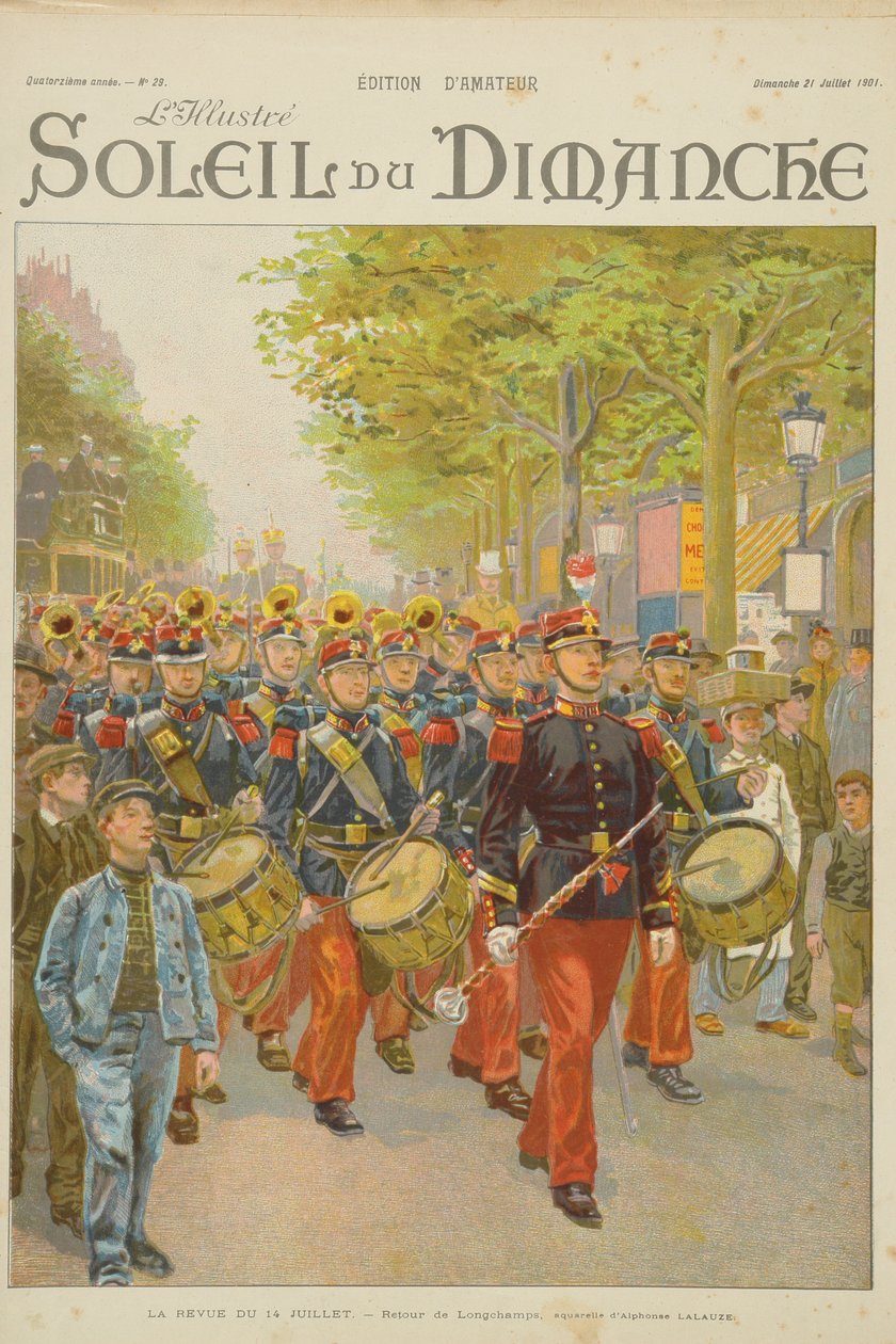 Überprüfung des 14. Juli, Illustration vom Titelblatt des 