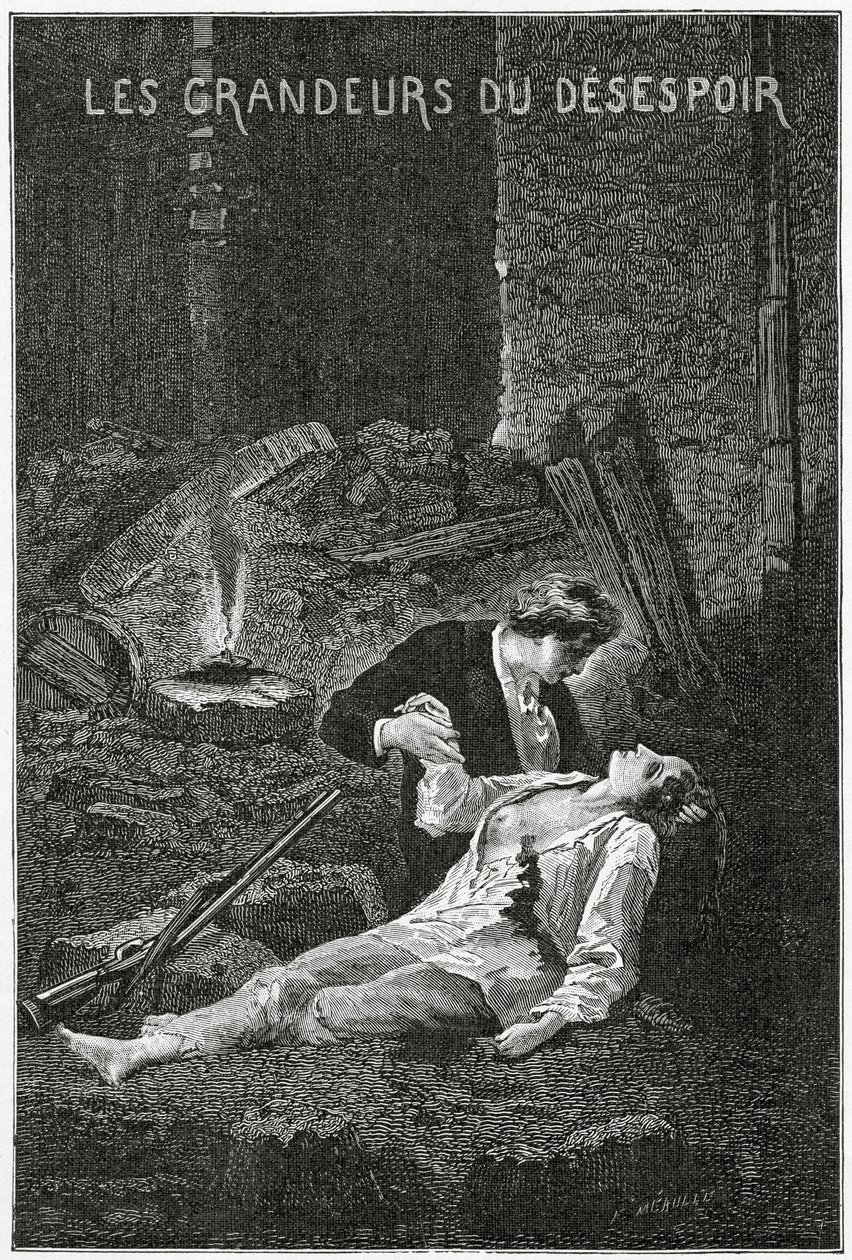 Les Grandeurs du Desespoir - Illustration aus Les Misérables, 19. Jahrhundert von Alphonse Marie de Neuville