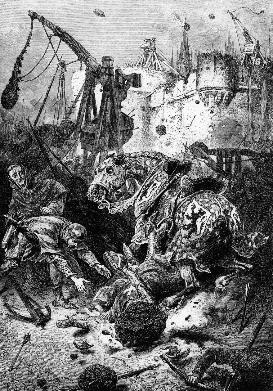 Der Tod von Simon de Montfort bei der Belagerung von Toulouse, 25. Juni 1218, 1883 von Alphonse Marie de Neuville