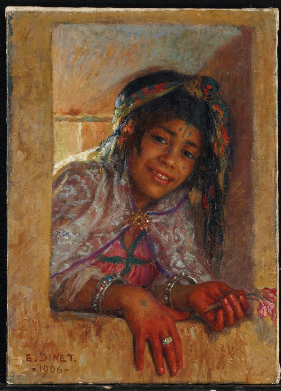 Mädchen am Fenster von Alphonse Etienne Dinet