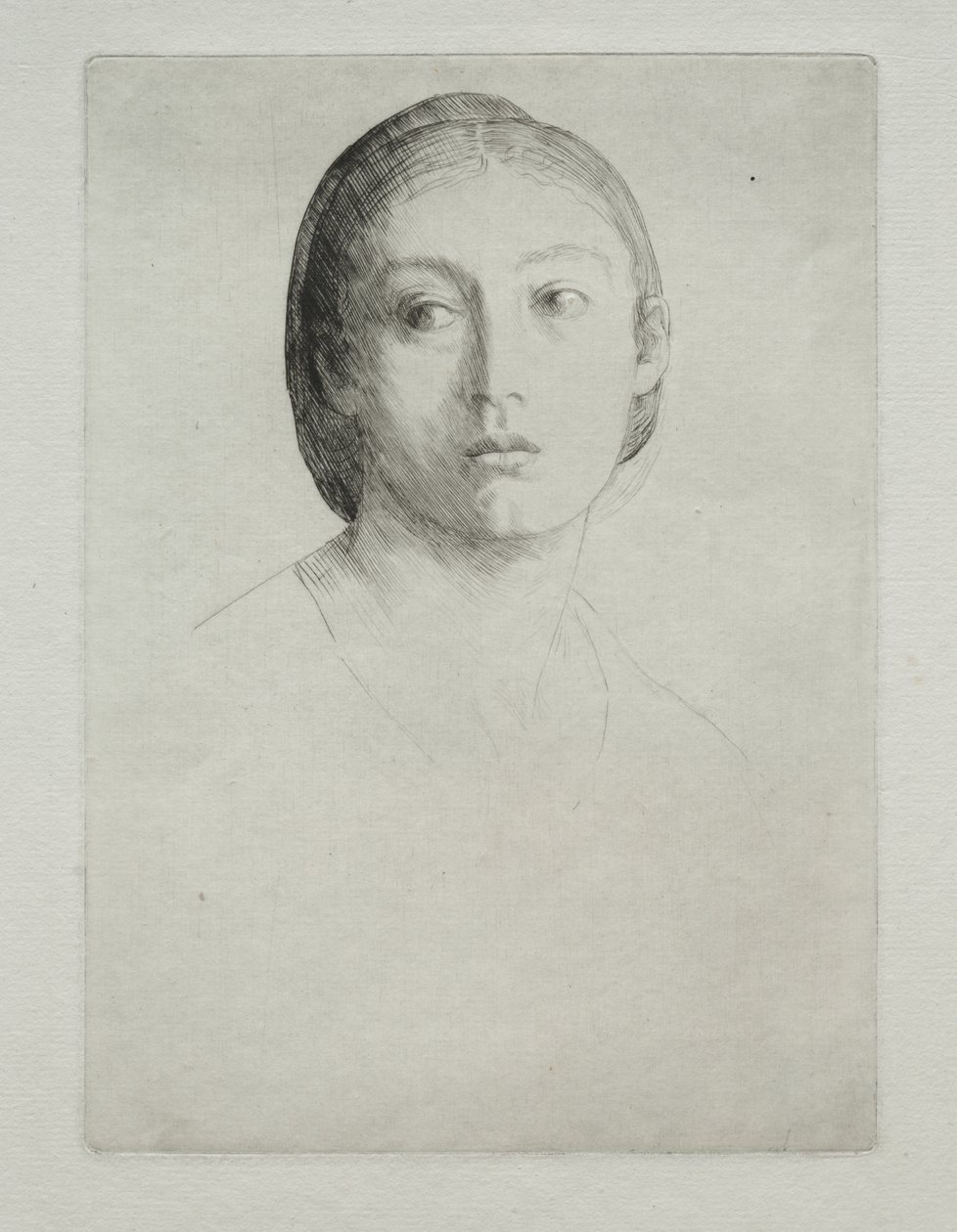 Kopf eines jungen Mädchens von Alphonse Legros