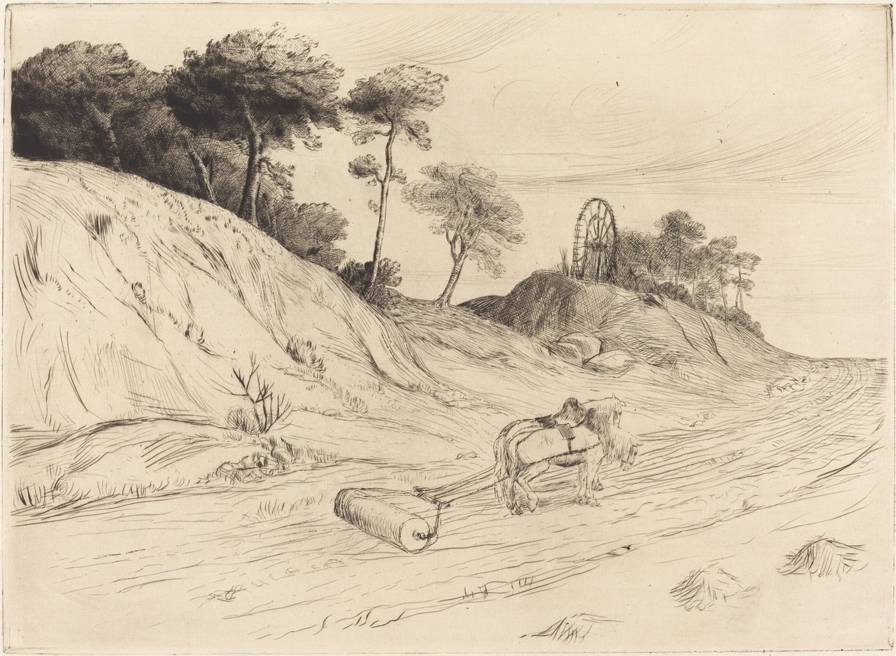 Landschaft mit Roller von Alphonse Legros