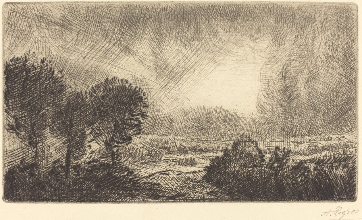 Landschaft mit Sturm von Alphonse Legros