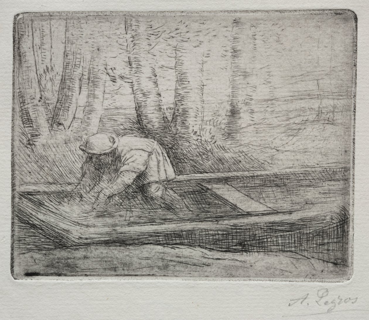 Mann in einem Kahn von Alphonse Legros