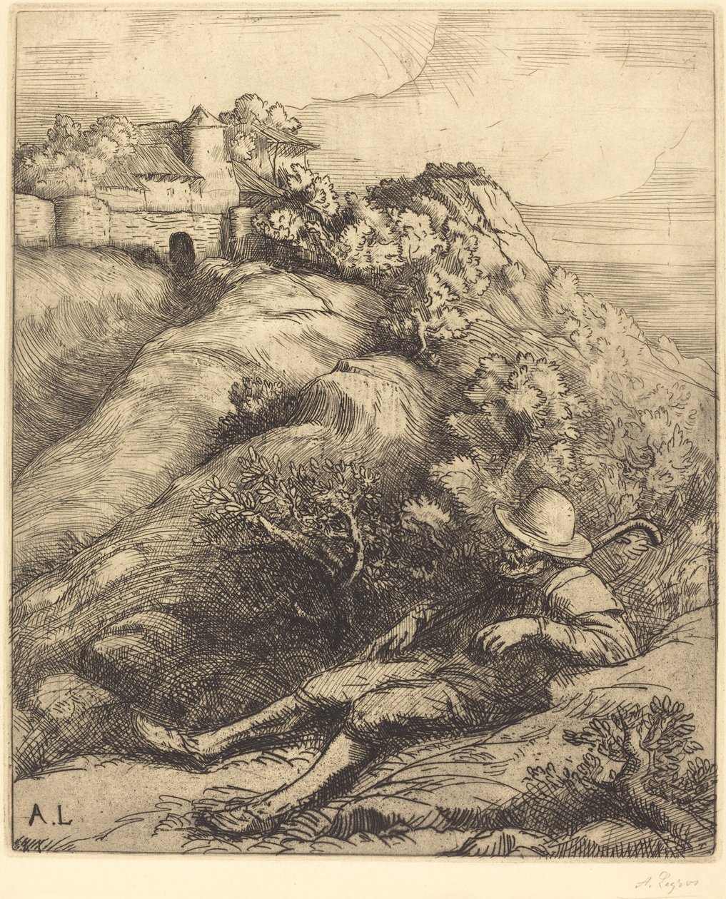 Schlafender Hirte von Alphonse Legros