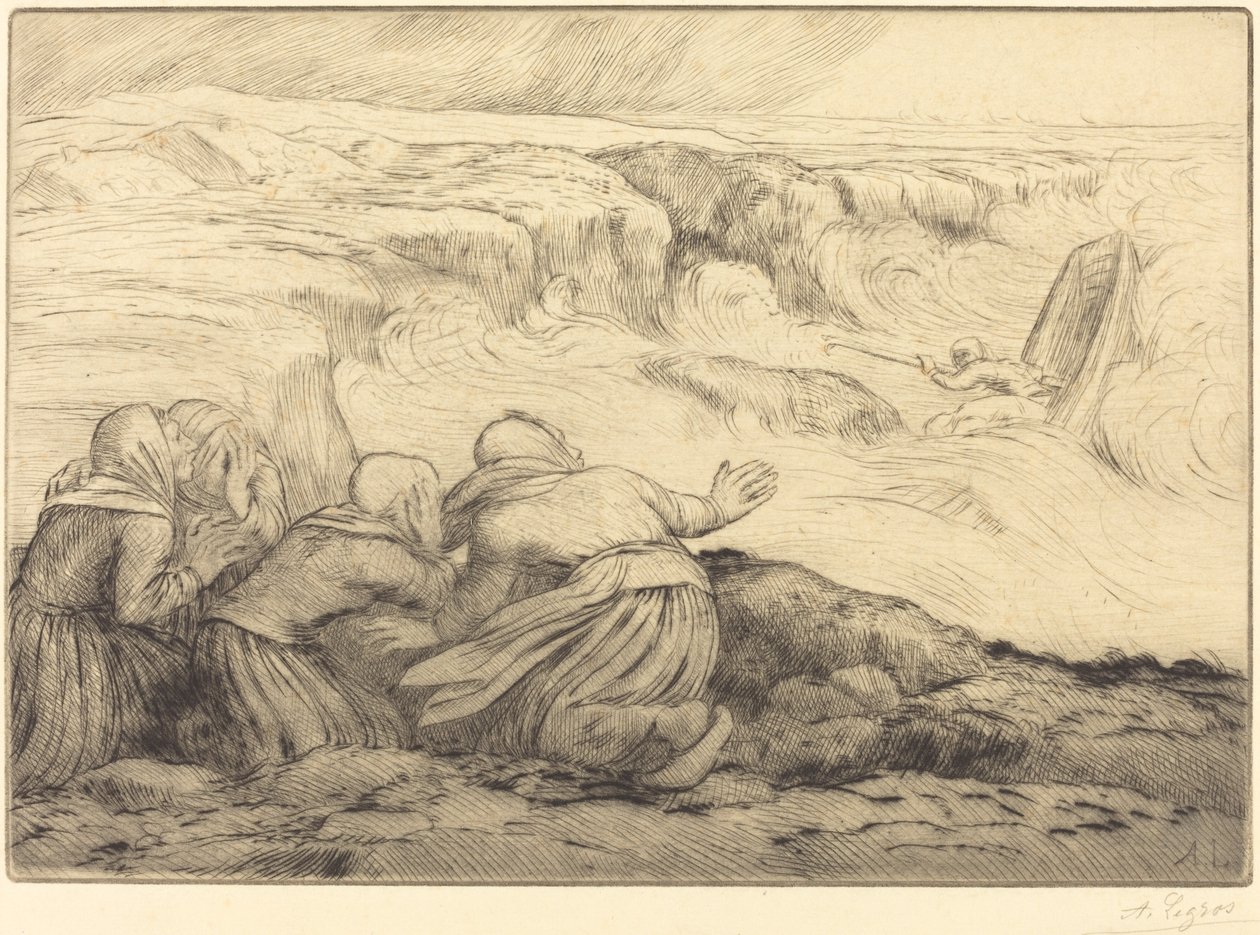 Kleines Boot in Gefahr Barque en peril von Alphonse Legros