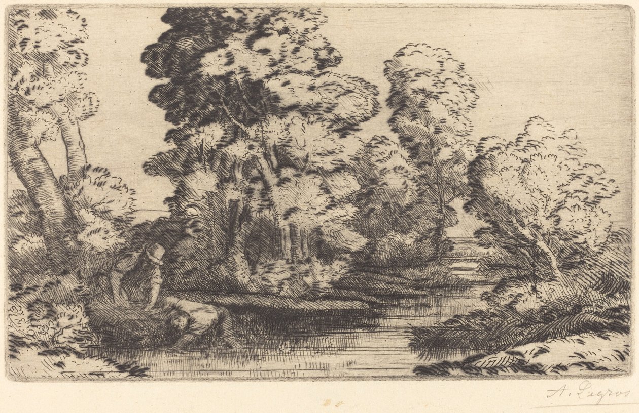 Tal in Burgund (Une vallée en Bourgogne) von Alphonse Legros