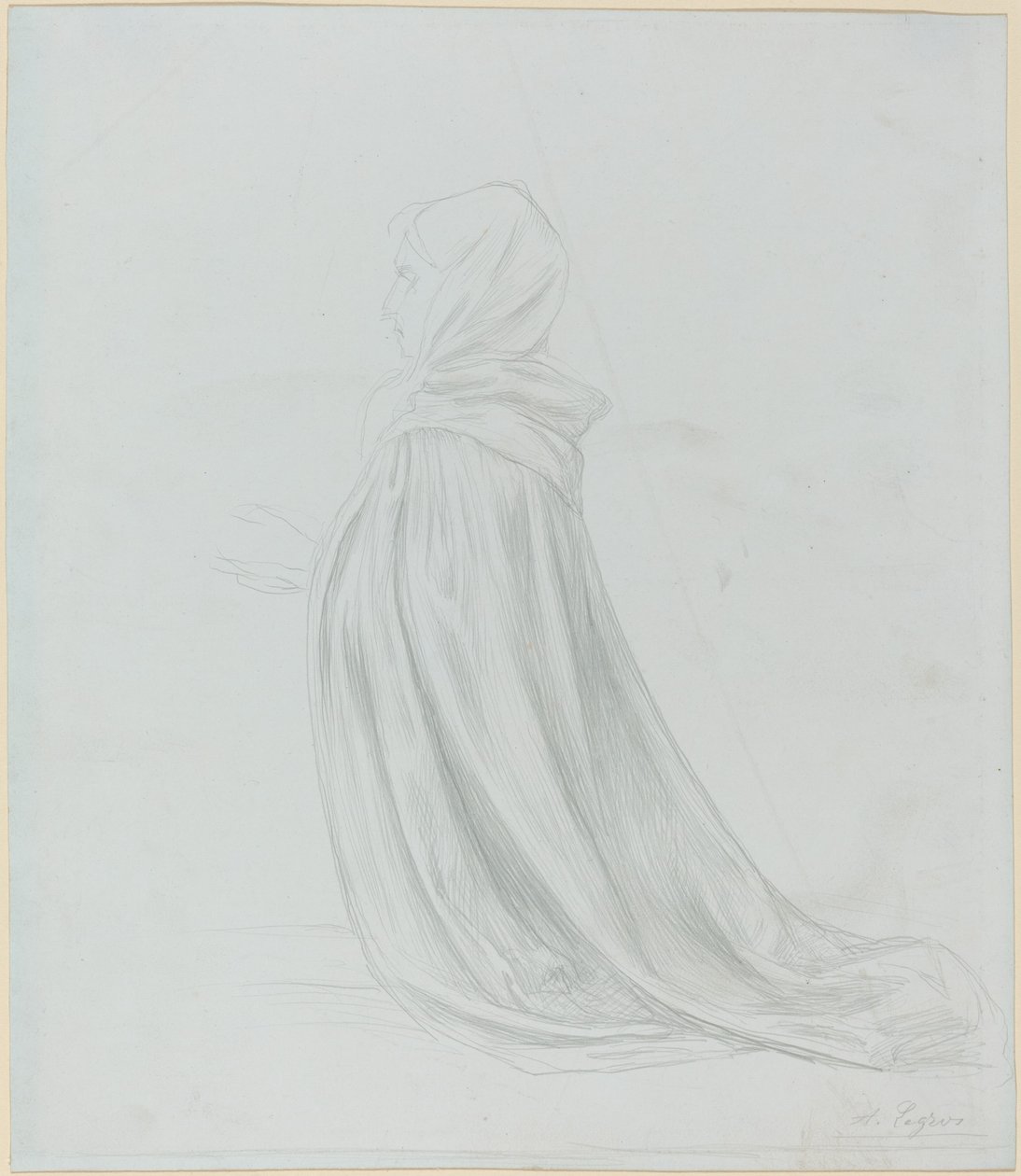 Frau in einem Mantel von Alphonse Legros