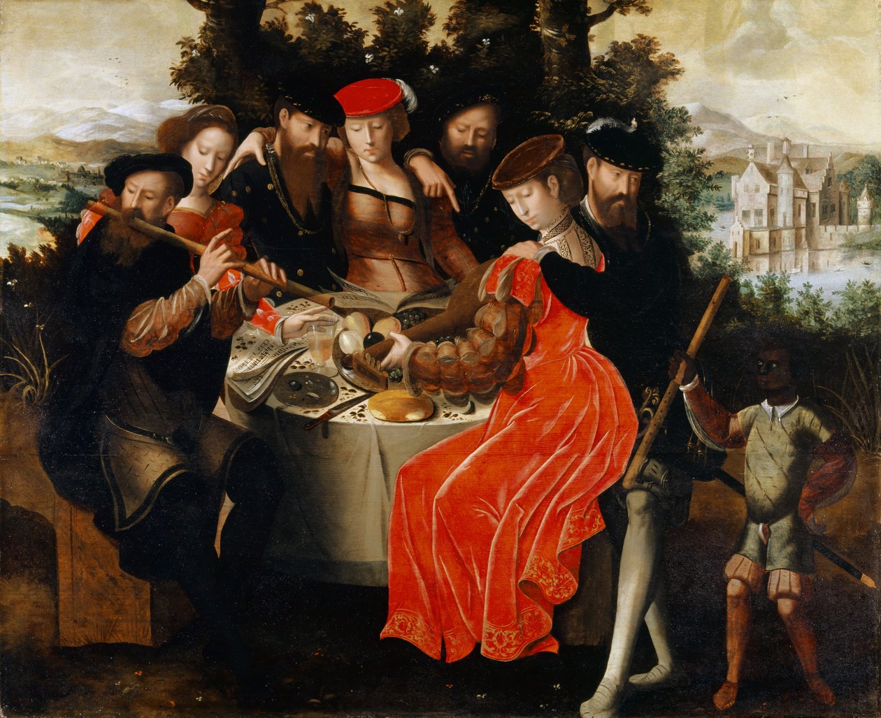 Musizierende Gesellschaft im Freien, ca. 1540-50 von Ambrosius Benson