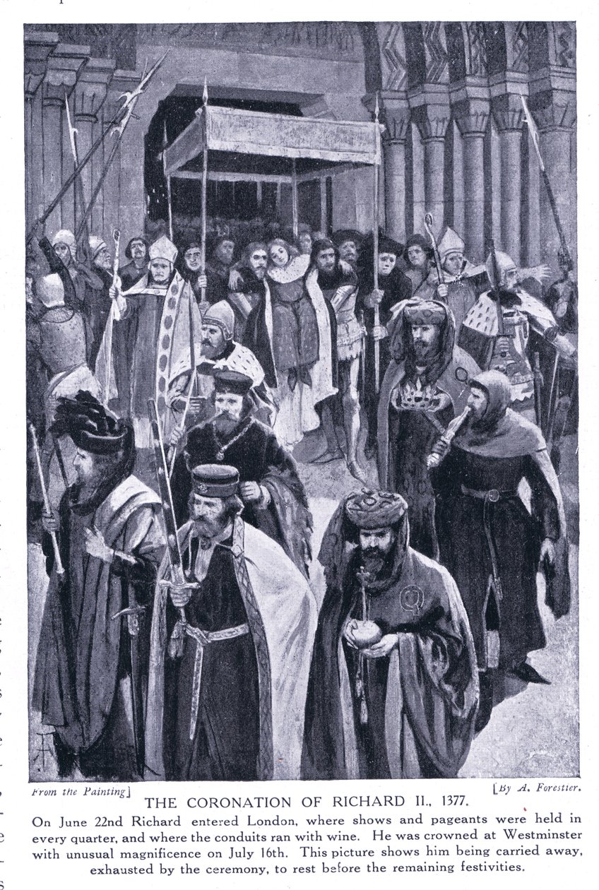 Krönung von Richard II. AD 1377, 1920er Jahre von Amedee Forestier