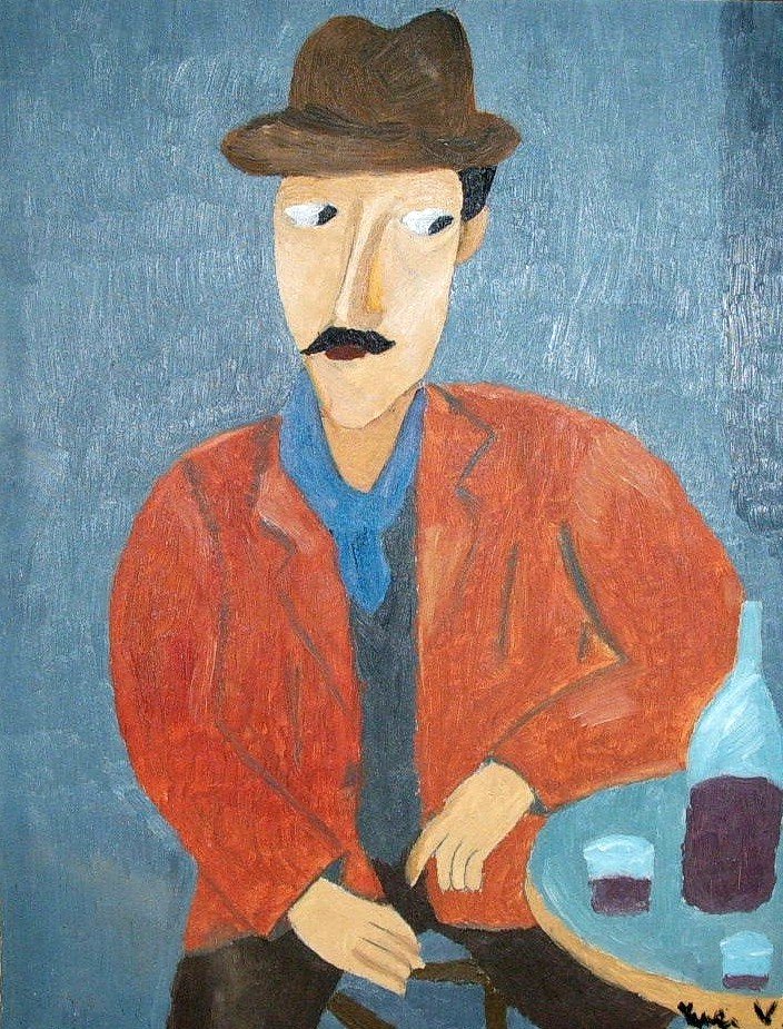 Mann mit einem Weinglas von Amedeo Modigliani