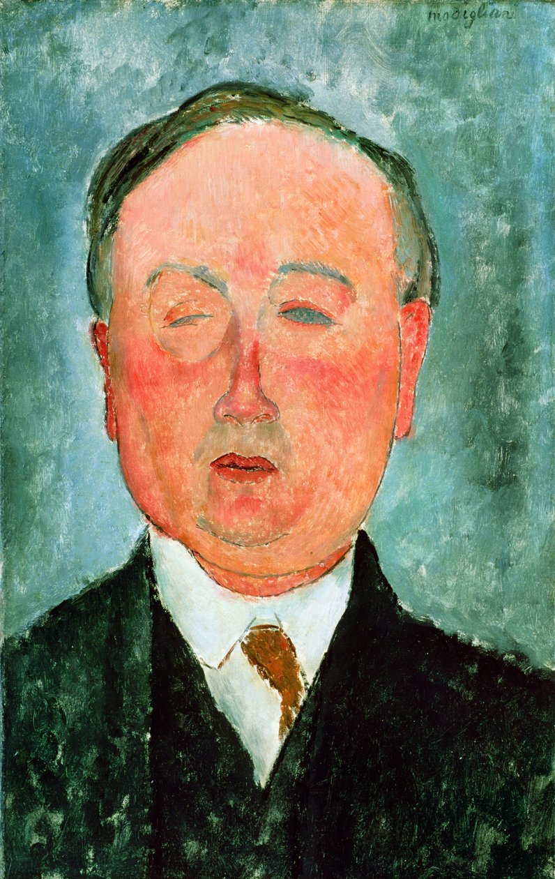 Der Mann mit dem Monokel, angeblich Bidou, ca. 1918-19 von Amedeo Modigliani