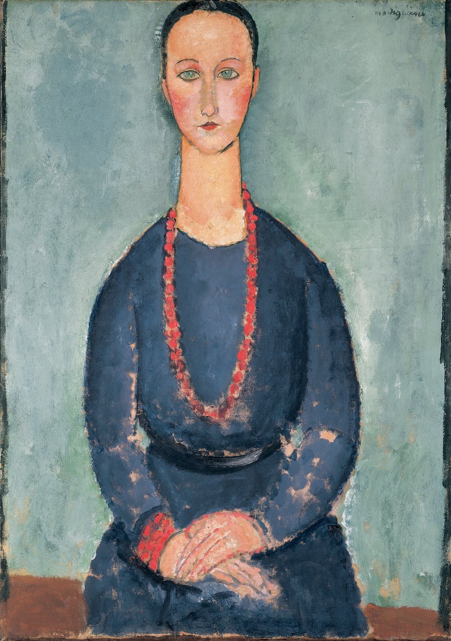 Frau mit roter Halskette, 1918 von Amedeo Modigliani