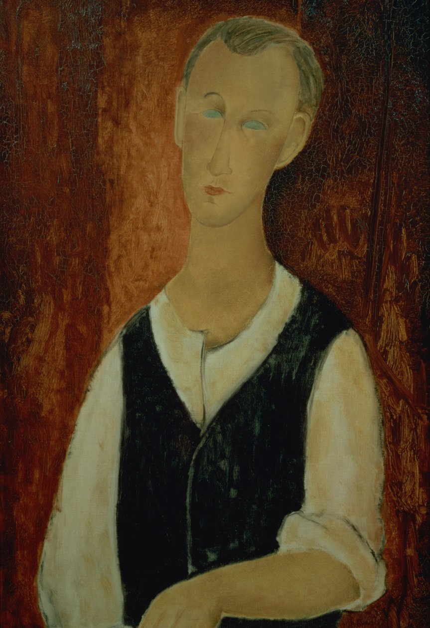 Junger Mann mit schwarzer Weste, 1912 von Amedeo Modigliani