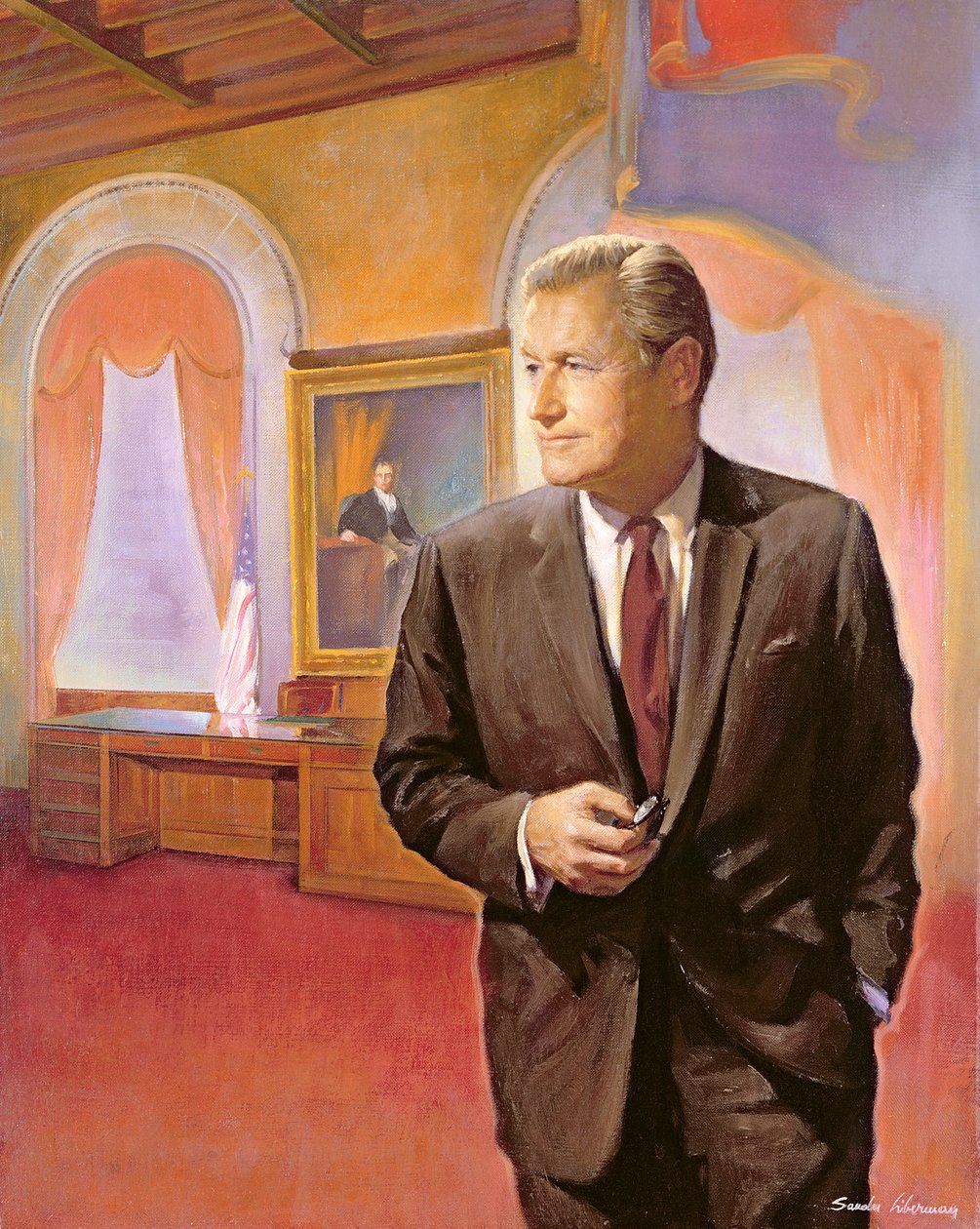 Gouverneur Nelson A. Rockefeller (1908-79) von American School