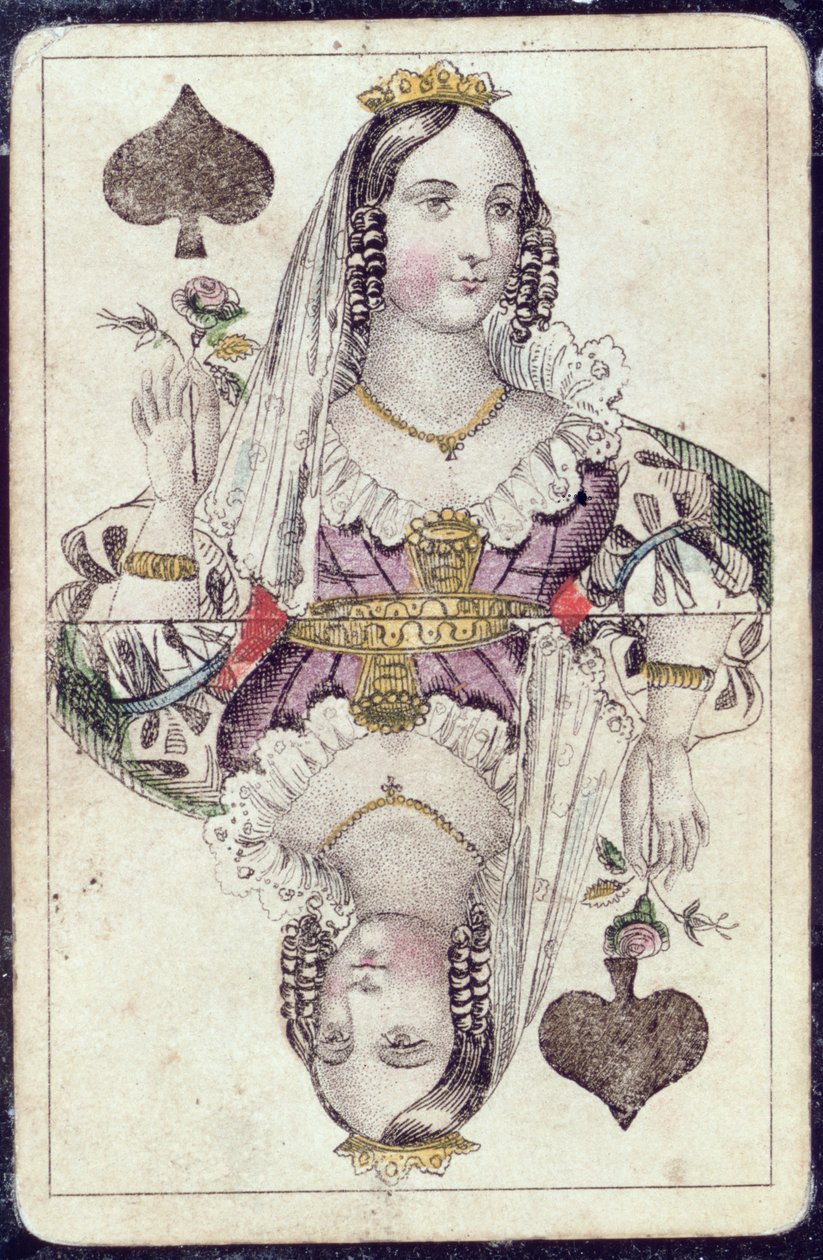 Spielkarte: Dame der Pik von American School