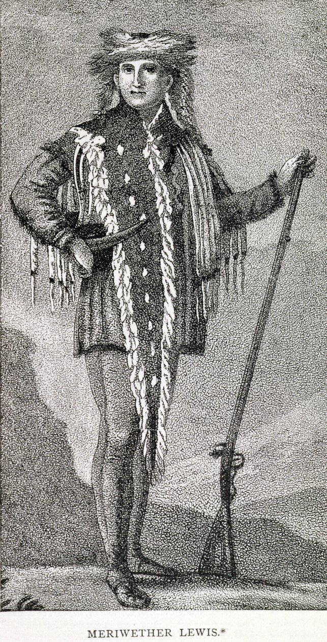 Porträt von Meriwether Lewis (1774-1809), graviert von Stuckland, veröffentlicht im Analectic Magazine, 1815 von American School