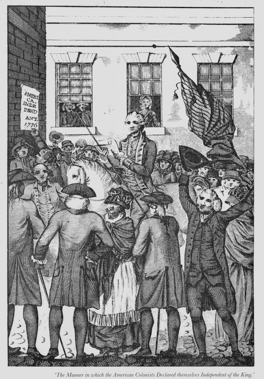 Die Art und Weise, wie die amerikanischen Kolonisten sich 1776 vom König unabhängig erklärten von American School