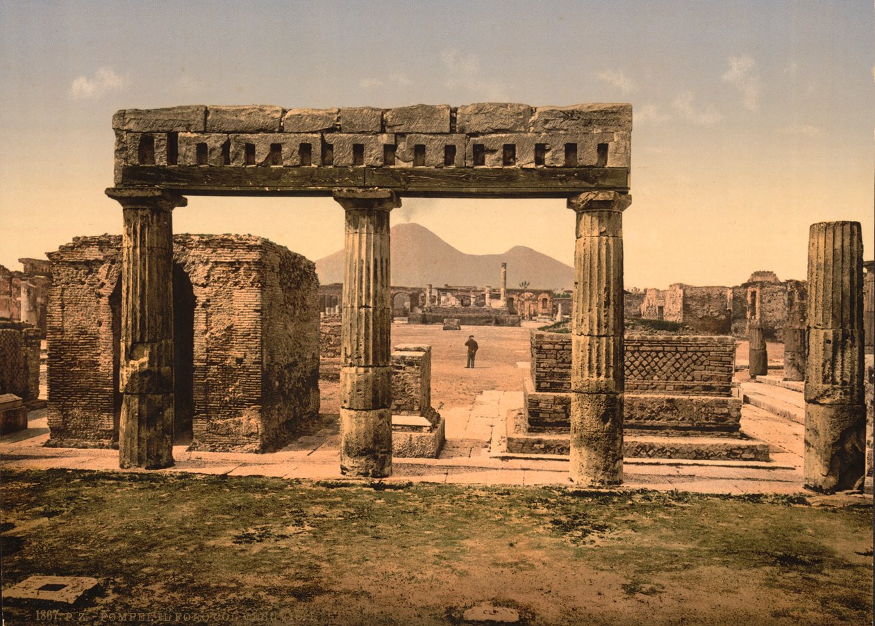 Das Forum, Pompeji, ca. 1890-1900 (fotomechanischer Druck) von American Photographer