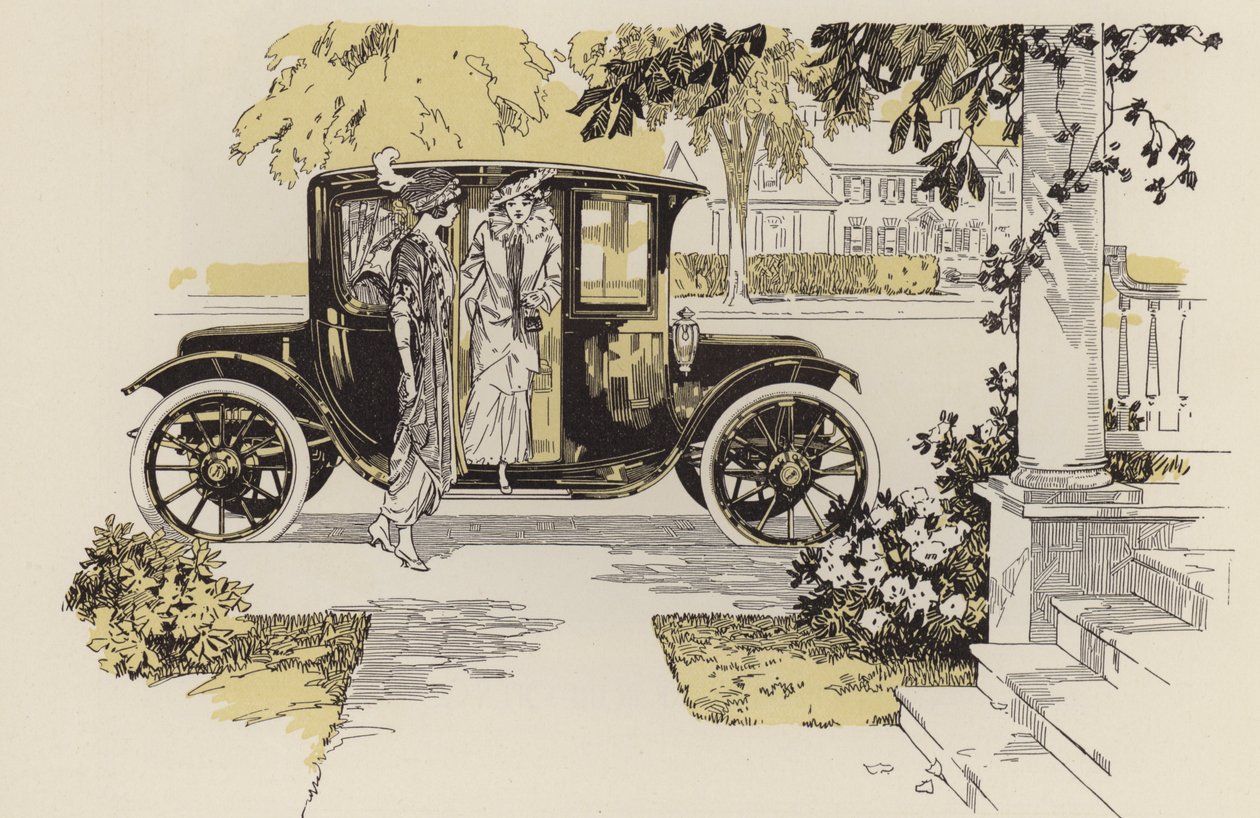 Automobil-Illustrationen, vor dem Ersten Weltkrieg von American School