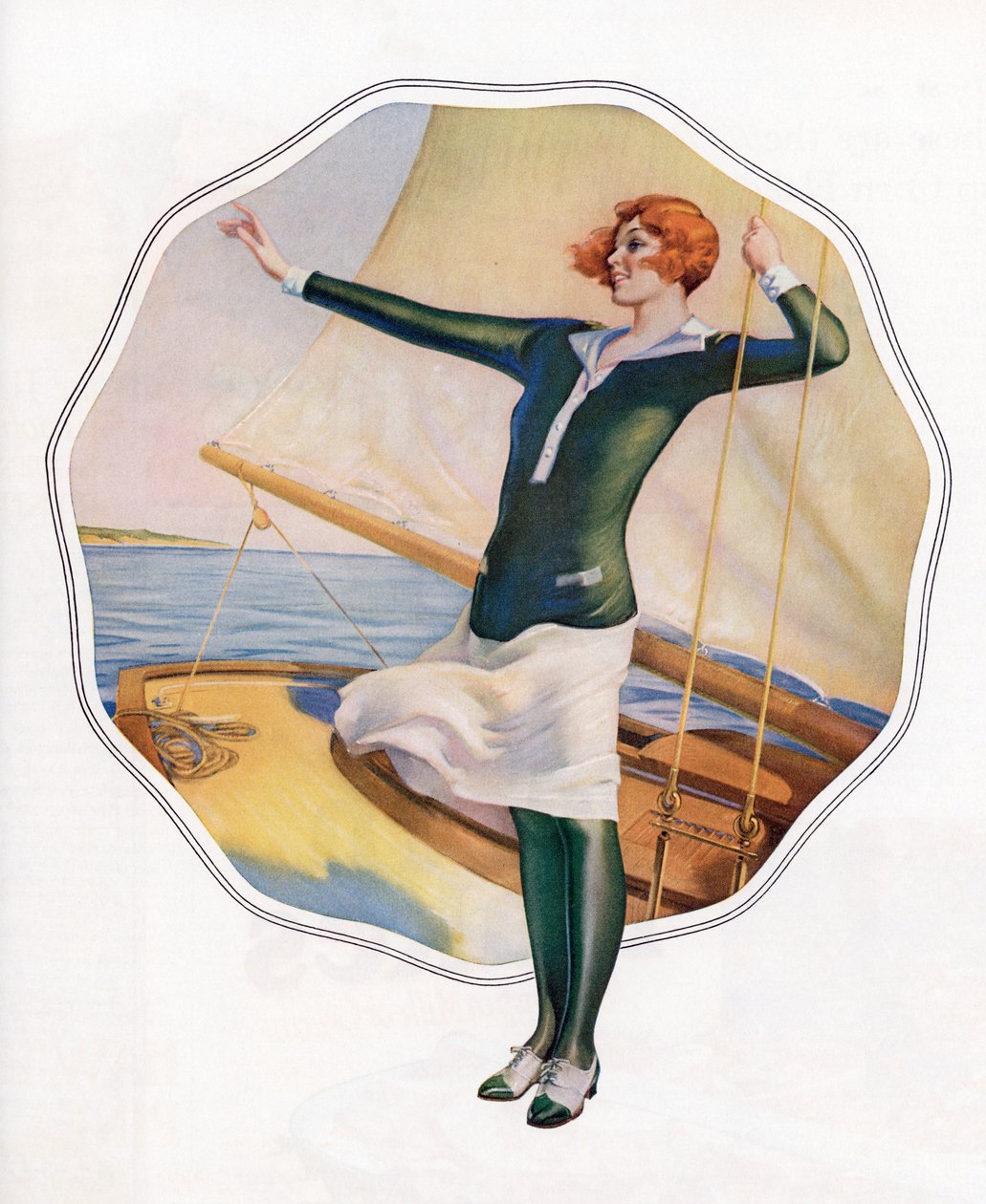 Unbeschwerte Flapper auf einem Segelboot von American School