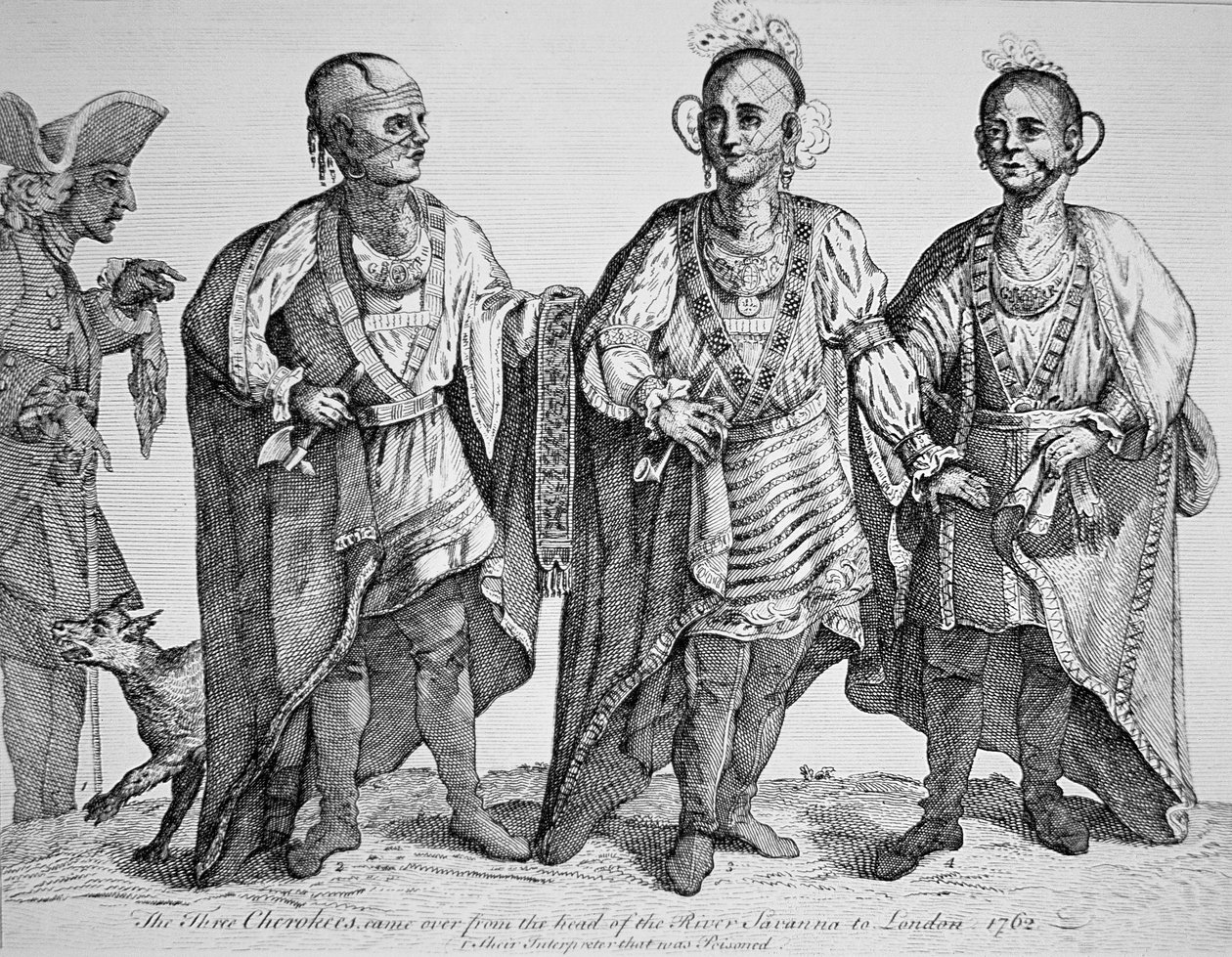 Drei amerikanische Cherokee-Häuptlinge von American School