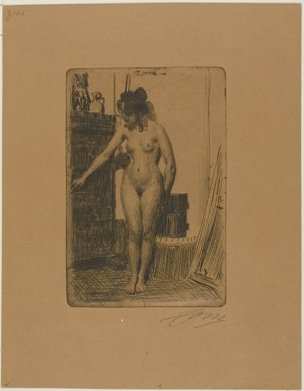 Vor dem Ofen von Anders Leonard Zorn
