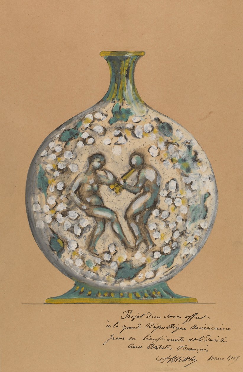 Vase mit tanzenden Figuren von André Metthey