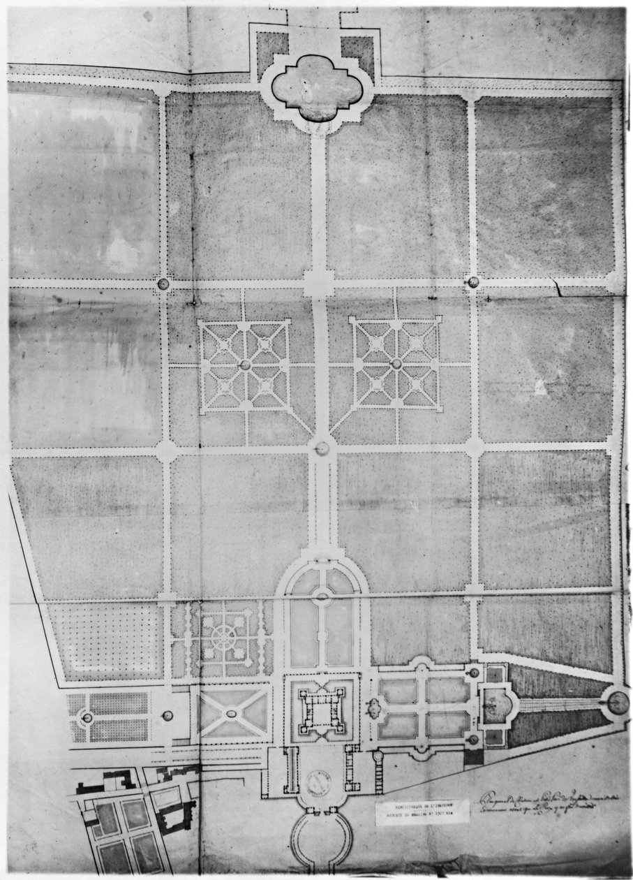 Plan der ersten Arbeiten in Versailles von Andre Le Notre
