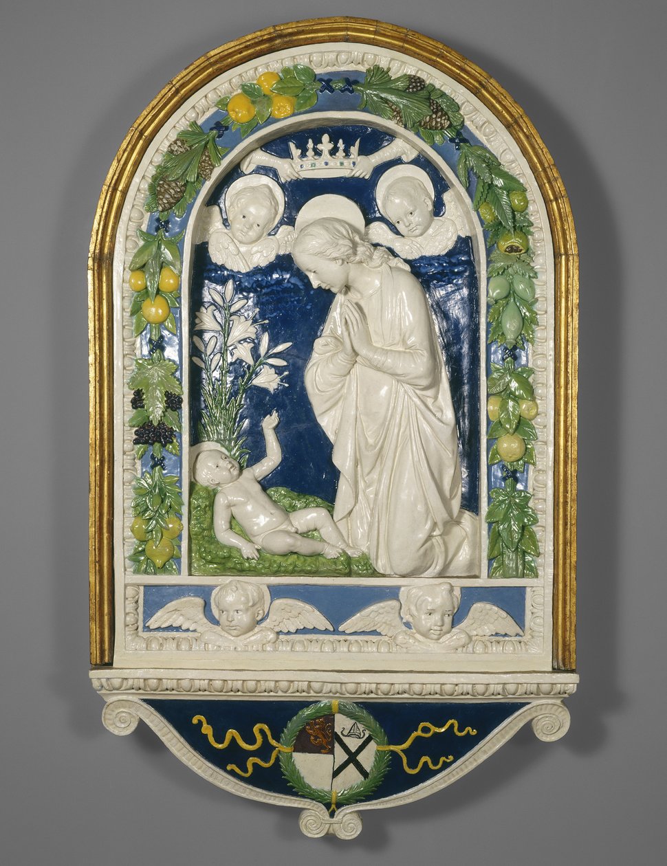 Anbetung des Kindes, nach 1477 von Andrea Della Robbia