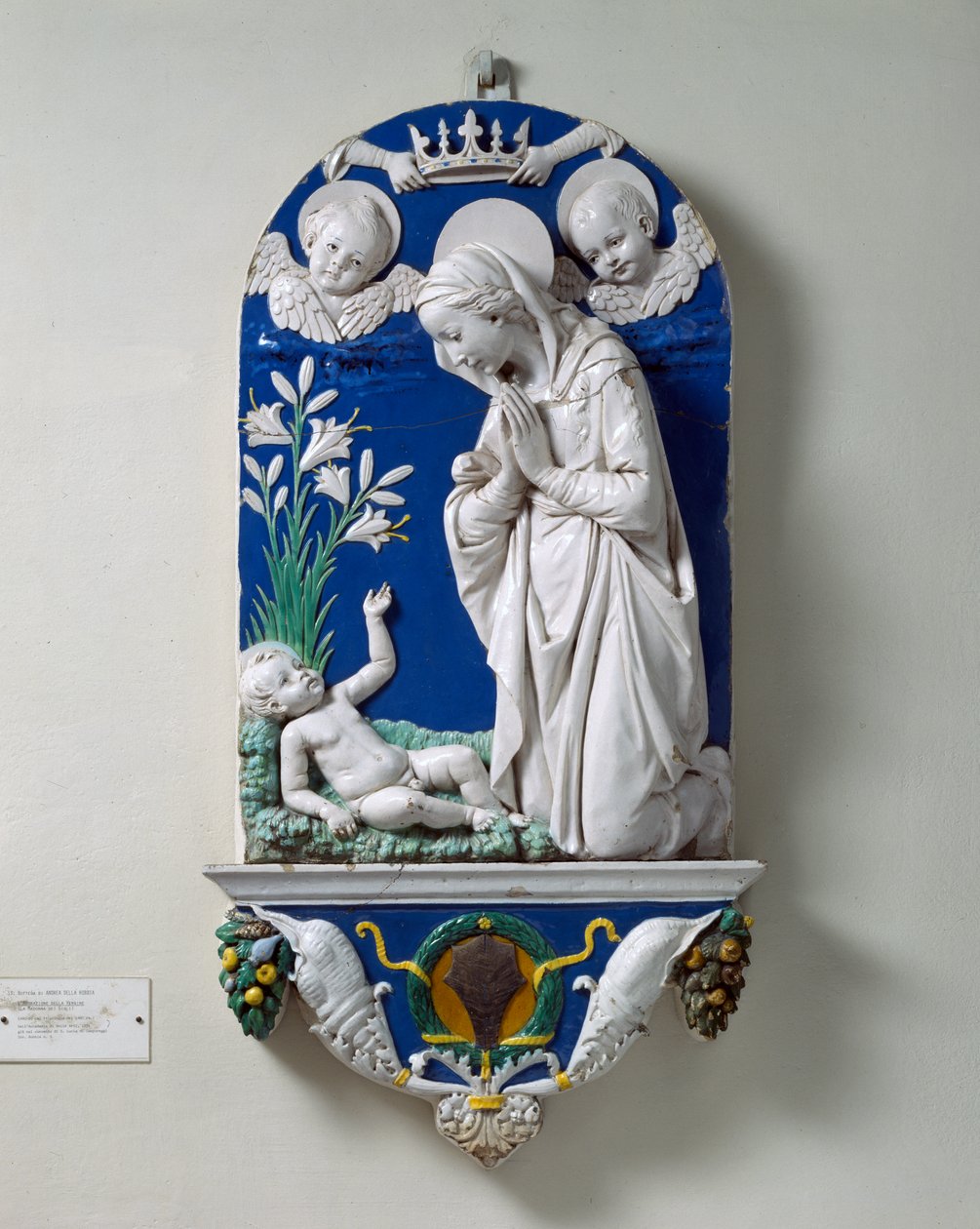 Die Anbetung der Jungfrau (Die Madonna der Lilien) um 1490 von Andrea Della Robbia